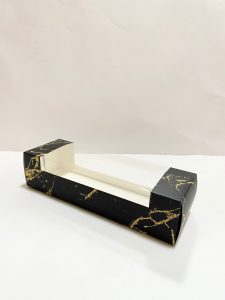 קופסא אינגליש עם חלון בצבע שיש שחור זהב 30X10X7