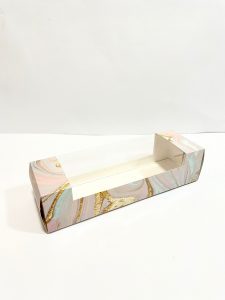 קופסא אינגליש עם חלון בצבע שיש ורוד זהב