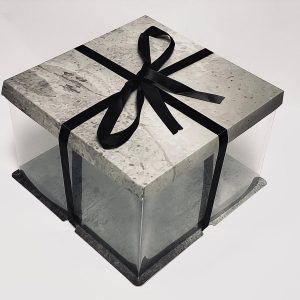 קופסא שקופה לעוגה אבן אפורה 20*30*30